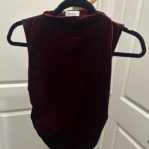 Elegant Burgundy Velvet Sleeveless Top